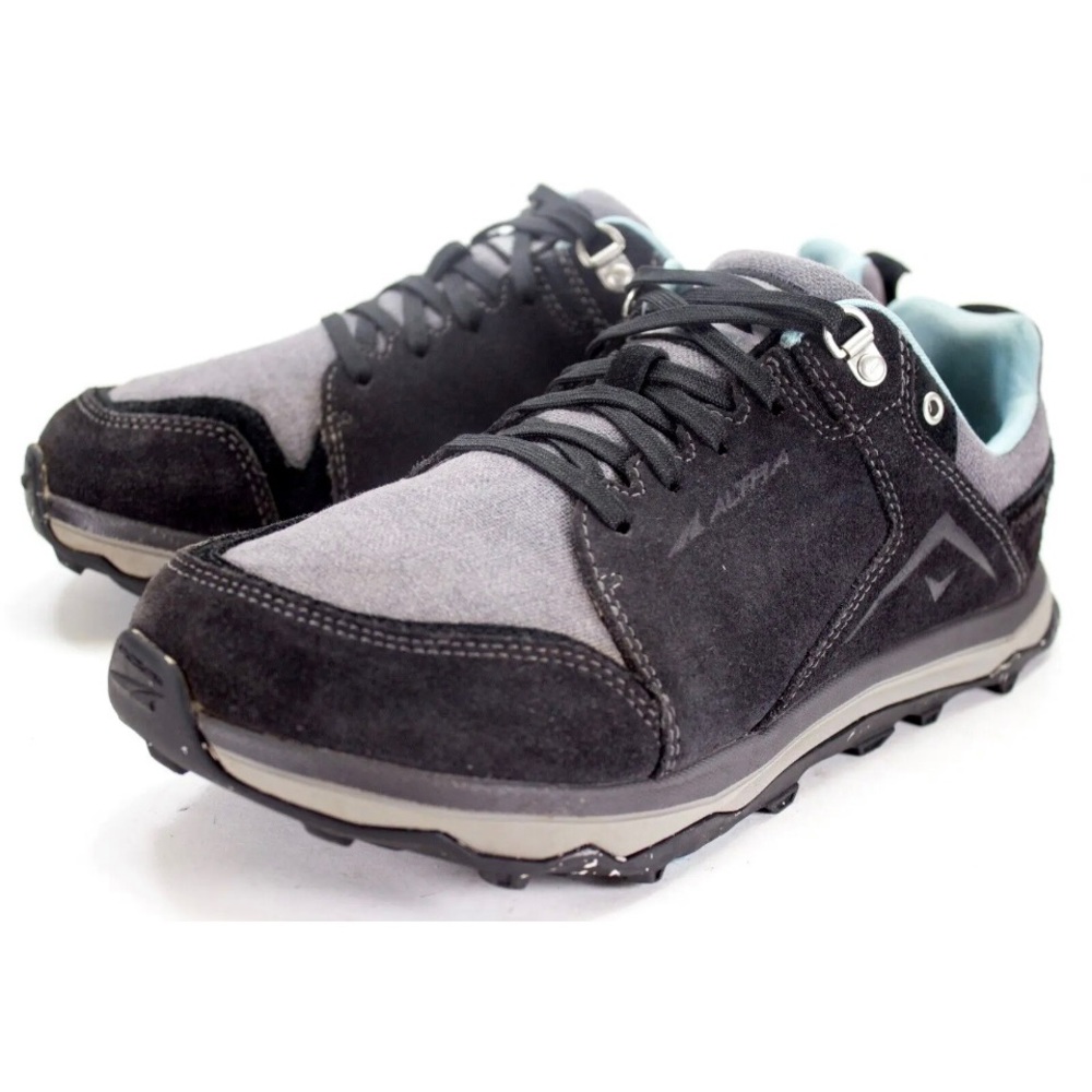 Altra Lone Peak Alpine Womens Size US 9 Trail Hiking Black Gray Suede Leather